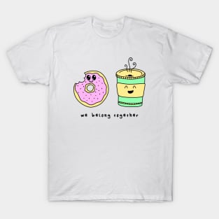 Donut Coffee Chocolate Partnerlook Partner Love Cute Couple Sweets Comic Gift T-Shirt